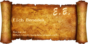 Eich Benedek névjegykártya